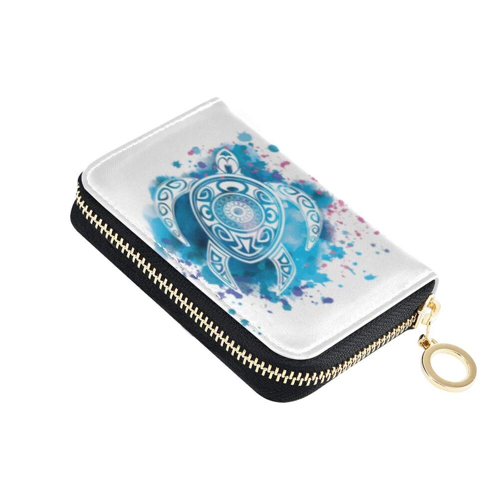 5178 Credit Card Wallet Sea Turtle Zipper Business Card Holder Compact Card